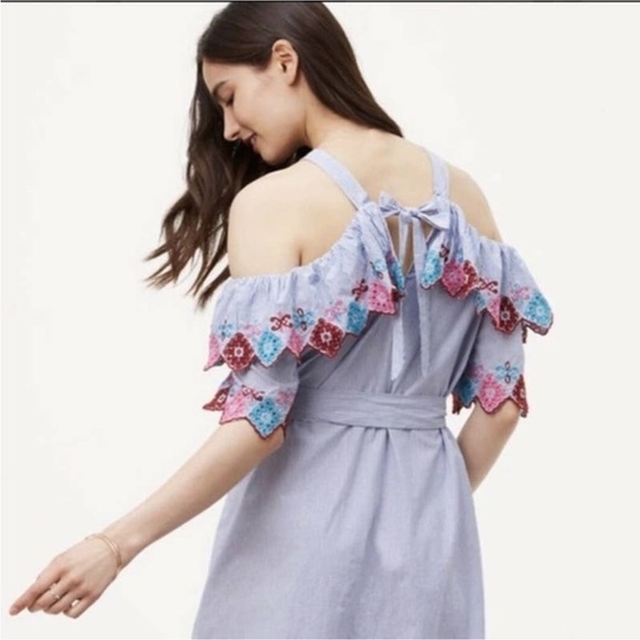 Ann Taylor Off the shoulder Halter Dress Medium - Picture 5 of 6